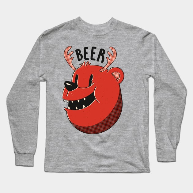 Beer Bear and Deer Long Sleeve T-Shirt by Gigi's Shop